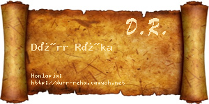 Dürr Réka névjegykártya