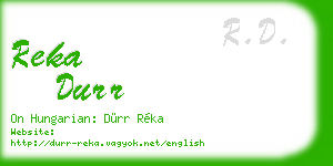 reka durr business card